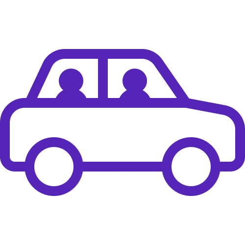 Car with two passengers