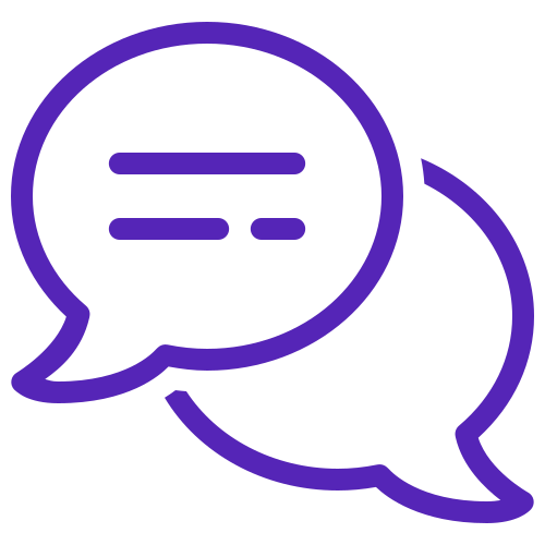 Two overlapping speech bubbles