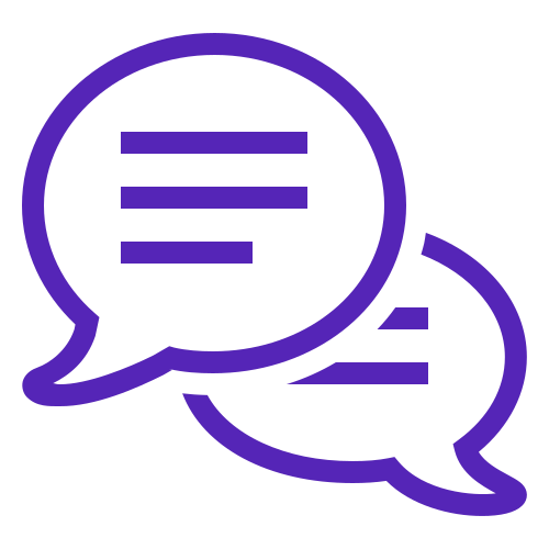 Two speech bubbles with text lines