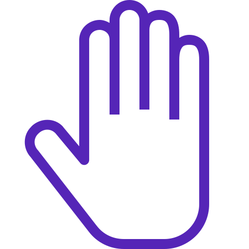 Open raised hand