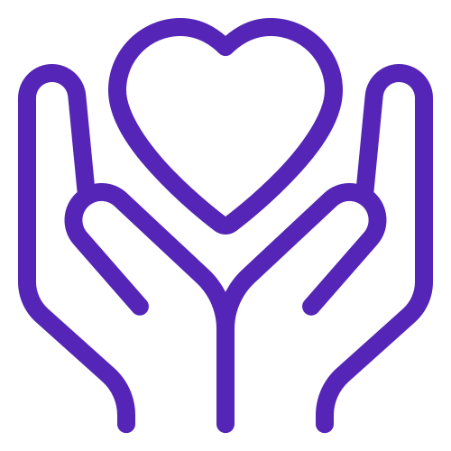 Two hands cupped beneath a heart