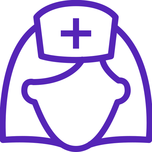 Nurse wearing a cap with a medical cross