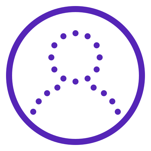 Awareness ribbon made of dots inside a circle