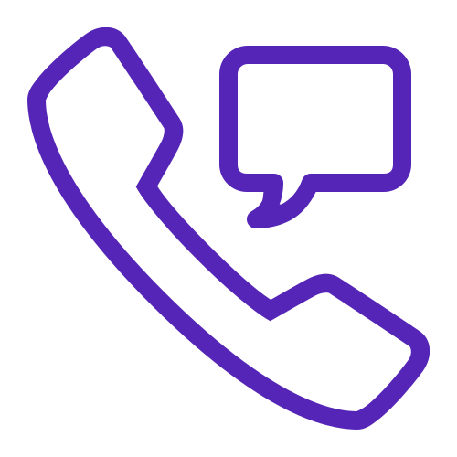 Telephone handset with a speech bubble