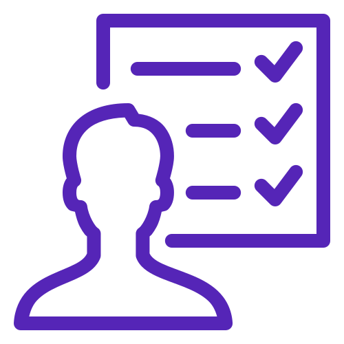 Person's silhouette next to a checklist with three checkmarks