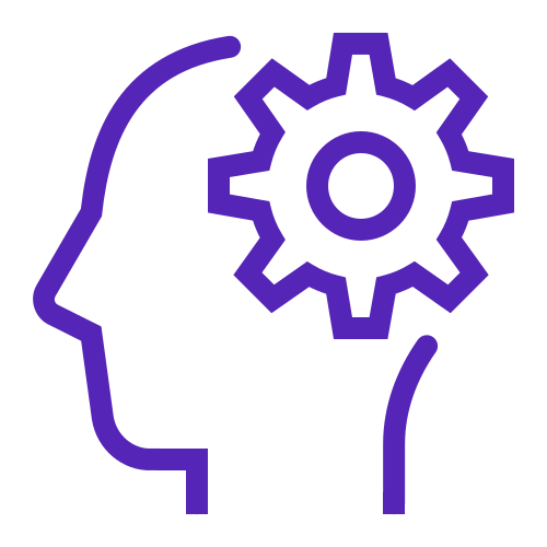 Side profile of a head with a cog inside